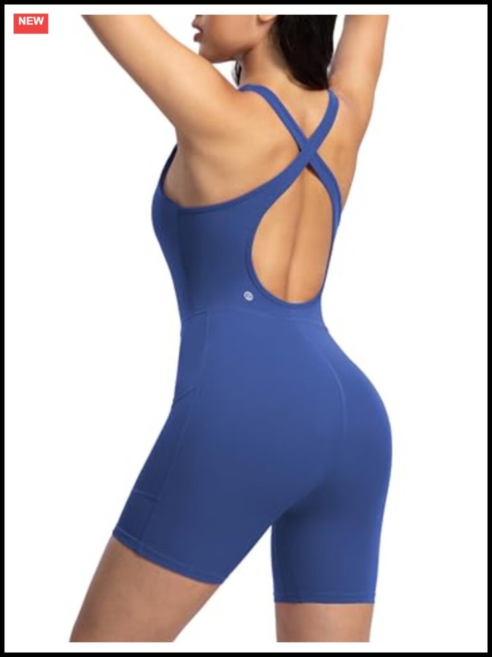 Backless One Piece Romper with Pockets | Yoga Athletic Jumpsuit